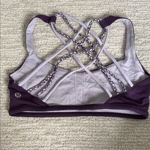 lululemon athletica Deep Purple and Light Gray Sports Bra